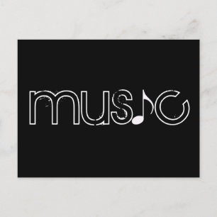 das Wort Musik Postkarte