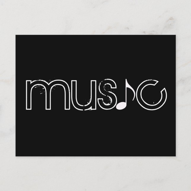 das Wort Musik Postkarte (Vorderseite)