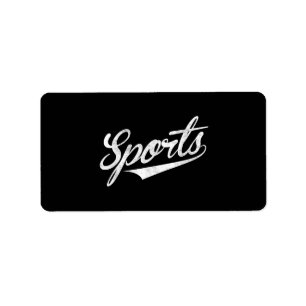 Das Wort Sport Ein lustiges ironisches Design, das Adressaufkleber