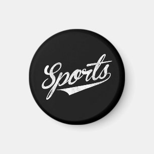 Das Wort Sport Ein lustiges ironisches Design, das Magnet