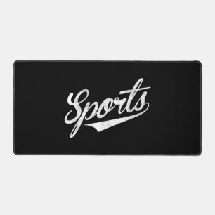 Das Wort Sport Ein lustiges ironisches Design, das Schreibtischunterlage