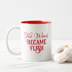 Das Wort wurde zu Fleisch Weihnachtsblüte Verse Re Zweifarbige Tasse