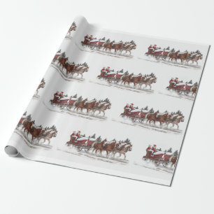 Das Wrapping Paper des Santa's Country Sleigh Ride Geschenkpapier