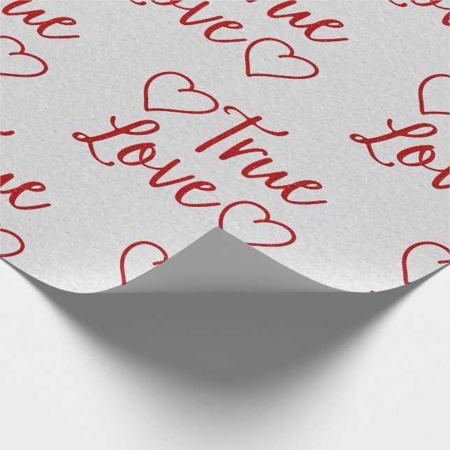 Das Wrapping Paper von True Love Red Glitzer Geschenkpapier (Ecke)