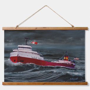 DAS WRECK DER EDMUND FITZGERALD WANDTEPPICH MIT HOLZRAHMEN