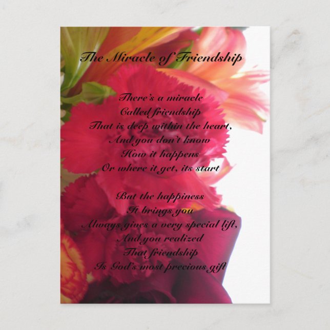 Das Wunder der Postkarte der Freundschaft (Vorderseite)