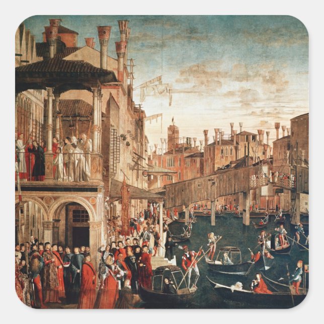 Das Wunder des Relikts des Wahren Kreuzes Quadratischer Aufkleber (Vorderseite)