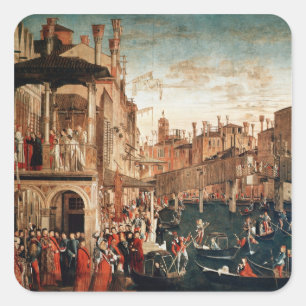 Das Wunder des Relikts des Wahren Kreuzes Quadratischer Aufkleber