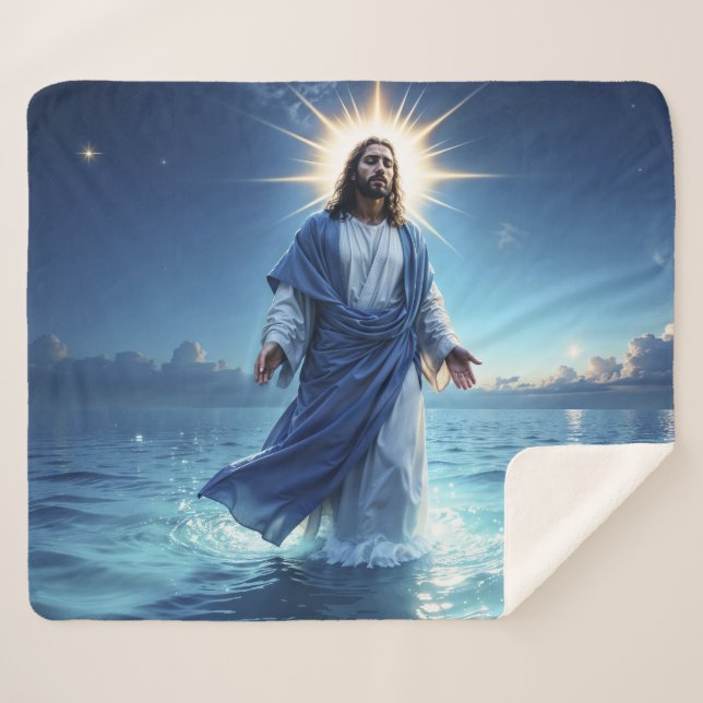 Das Wunder Jesu Christi - Seelenfrieden Sherpadecke (Vorderseite (Horizontal))