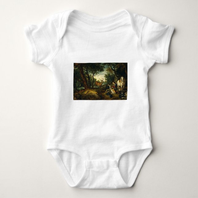 Das Wunder von Saint Hubert von Peter Paul Rubens Baby Strampler (Vorderseite)