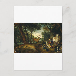 Das Wunder von Saint Hubert von Peter Paul Rubens Postkarte