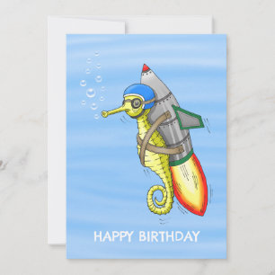 Das wunderbare Gelbe RaketenSeepferd Karte