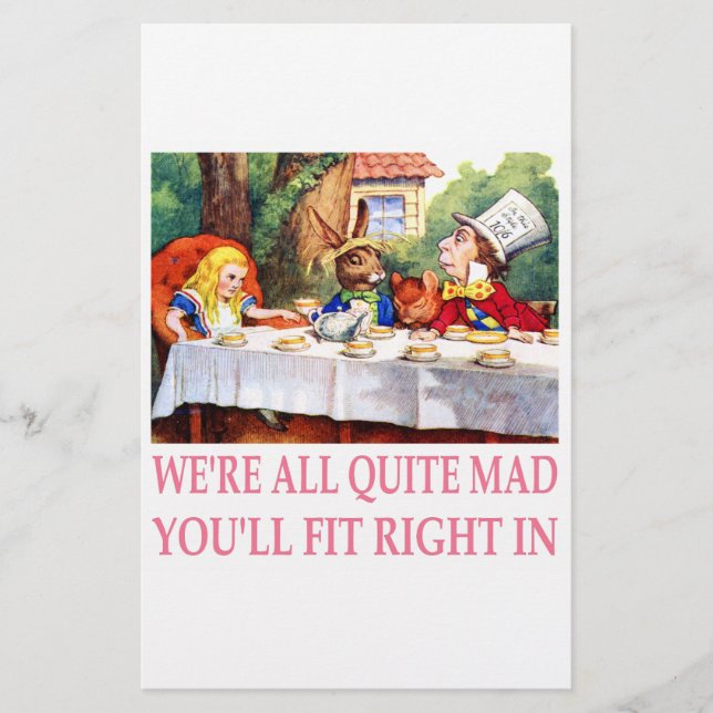 Das wütenden der Tee-Party des Hutmachers in der Briefpapier (Vorderseite)