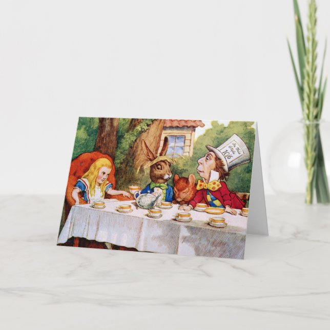 DAS WÜTENDEN DER TEE-PARTY DES HUTMACHERS KARTE (Vorderseite)