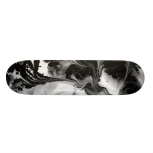 DAS YIN u. DER YANG (schwarze u. weiße abstrakte Skateboard