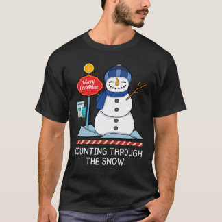 Das Zählen durch den Schnee - Weihnachtsbuchhalter T-Shirt