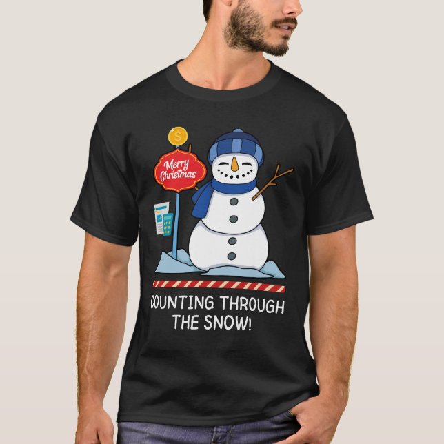 Das Zählen durch den Schnee - Weihnachtsbuchhalter T-Shirt (Vorderseite)
