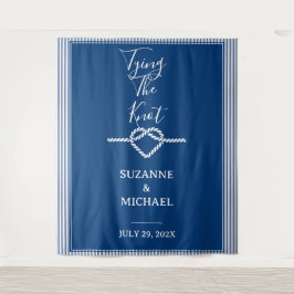 Das Zählen von Knot Nautical Navy Blue Foto Hinter Wandteppich