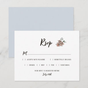 Das Zeichen der Hochzeit sagt rustikale Doodle Flo RSVP Karte
