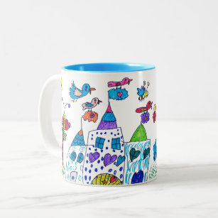 Das Zeichnend Kinderschloss Zweifarbige Tasse