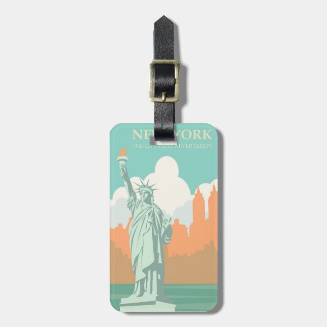 Das zeitlose New York: Freiheitsstatue in der Stad Gepäckanhänger (Vorderseite vertikal)