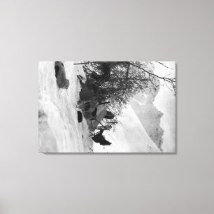 Das Zelt und das Eigentum des Forschers am Leinwanddruck