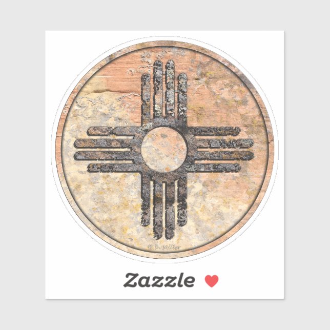 Das Zia-Sun-Symbol in New Mexiko - Canyons reden Aufkleber (Blatt)