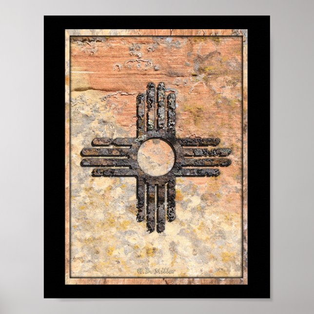 Das Zia-Sun-Symbol-Poster in New Mexico Poster (Vorne)