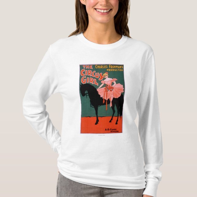 Das Zirkus-Mädchen - Frau auf PferdeTheater- T-Shirt (Vorderseite)