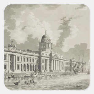 Das Zollamt, Dublin, 1792 (Stich) Quadratischer Aufkleber