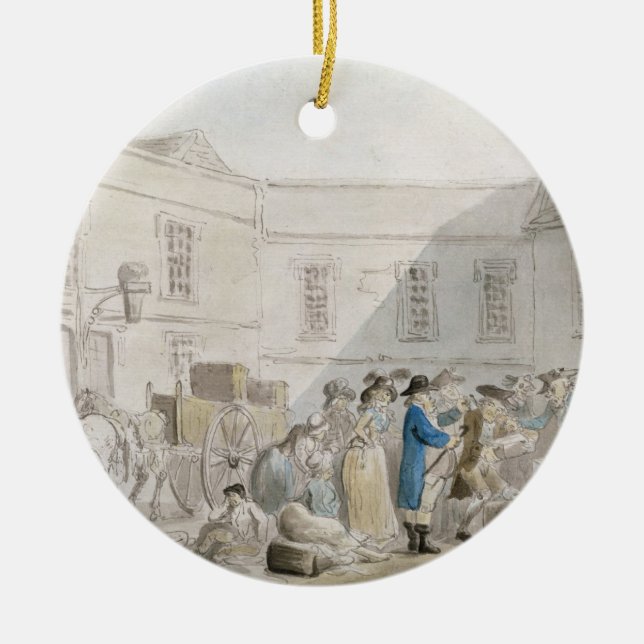 Das Zollamt in Boulogne (w/c mit Stift und GR Keramik Ornament (Vorne)