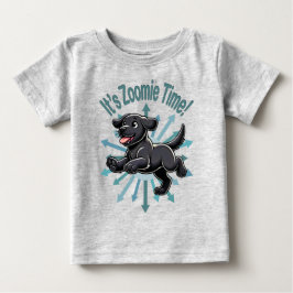 Das Zoomie Time Black Lab Baby T-shirt