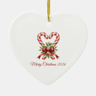 Das Zuckerstangenherz Keramik Ornament