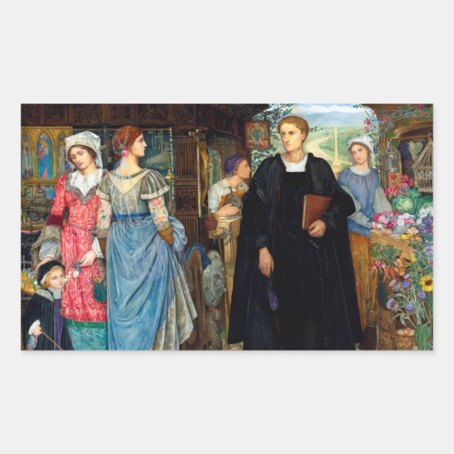 Das Zufallstreffen um 1907 von Kate Elizabeth Bunc Rechteckiger Aufkleber (Vorderseite)