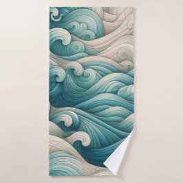 Das Zuhause Studio Ocean Wave Swirl Badehandtuch