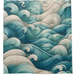 Das Zuhause Studio Ocean Wave Swirl Duschvorhang