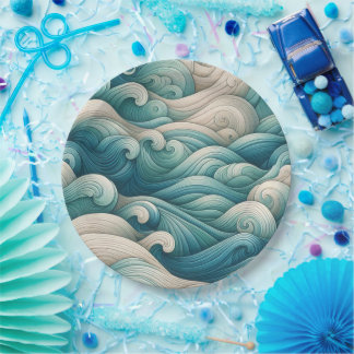 Das Zuhause Studio Ocean Wave Swirl Pappteller