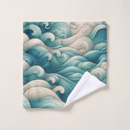 Das Zuhause Studio Ocean Wave Swirl Waschlappen