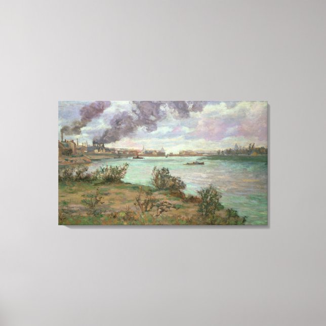 Das Zusammenspiel von Seine und Marne in Ivry Leinwanddruck (Vorderseite)