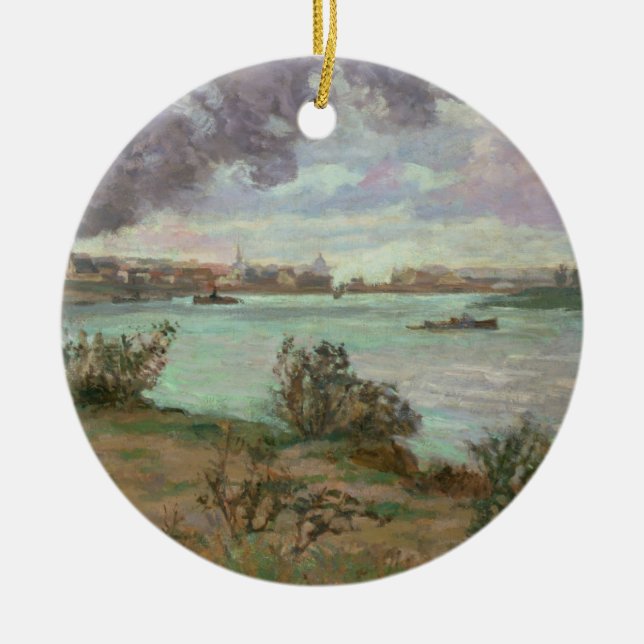 Das Zusammenströmen der Seines und des Marnes bei Keramik Ornament (Vorne)