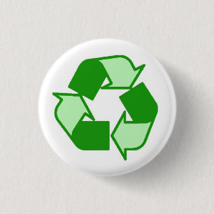 Das zwei Ton-Grün auf Weiß recyceln Knopf Button