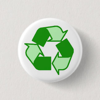 Das zwei Ton-Grün auf Weiß recyceln Knopf Button