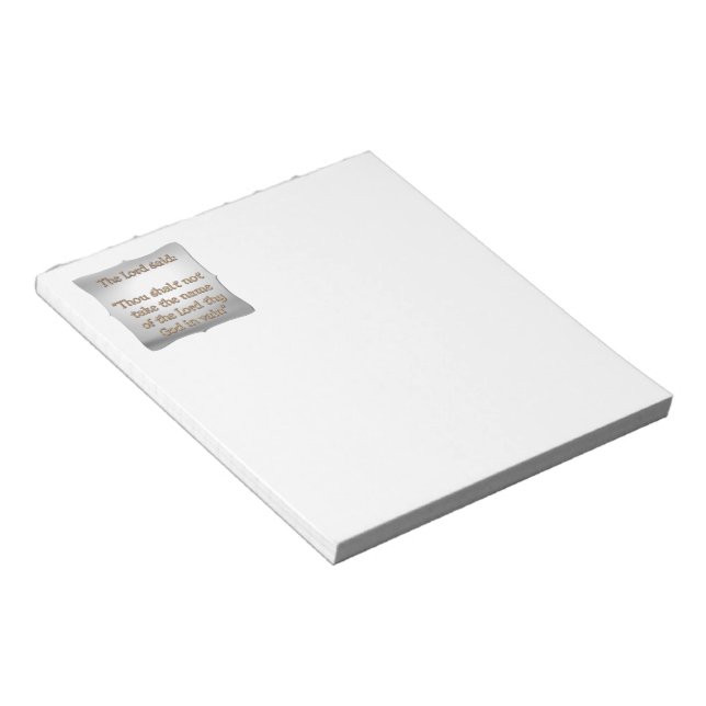 Das zweite Gebot Notizblock (angewinkelt)