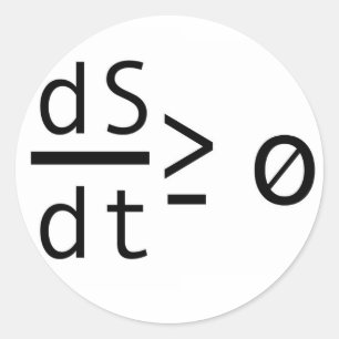 Das zweite Gesetz von Thermodynamik Runder Aufkleber