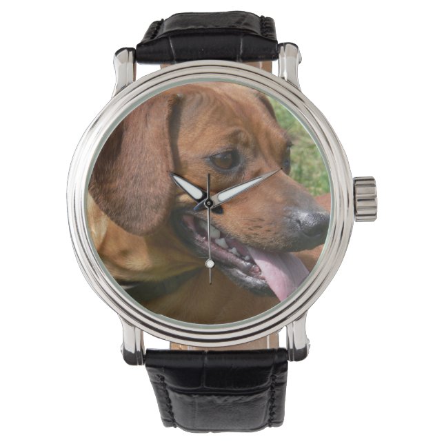 Daschund Dog Armbanduhr (Vorderseite)