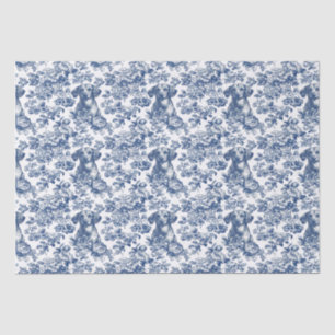 Daschund Dog Blue Toile Pattern Seidenpapier