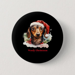 Daschund Dog Weihnachts-Weihnachtsmannmütze Xmas L Button