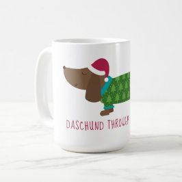 Daschund durch den Schnee-Cartoon Kaffeetasse