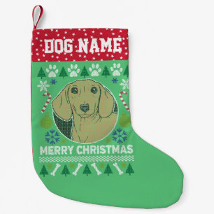 Daschund Hund züchten Ugly Christmas Sweater Kleiner Weihnachtsstrumpf