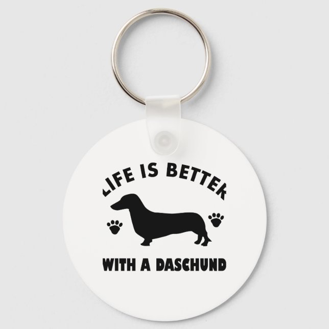 Daschund-Hundedesign Schlüsselanhänger (Vorderseite)